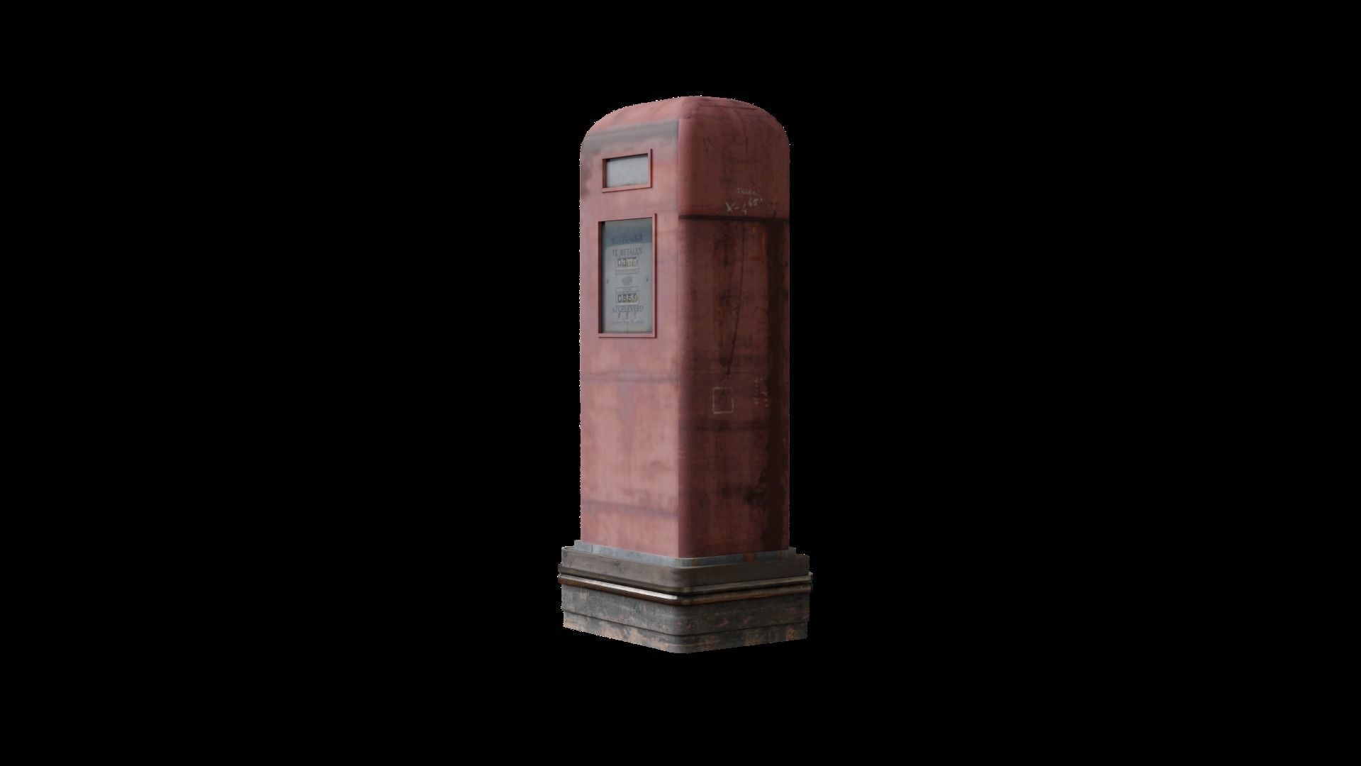 Old Timey Gas Pump Low-poly 3D model_4