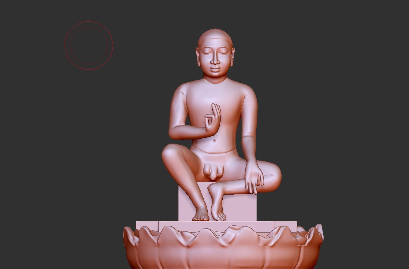 Mahavira statue of buddha on lotus 3D print model_1