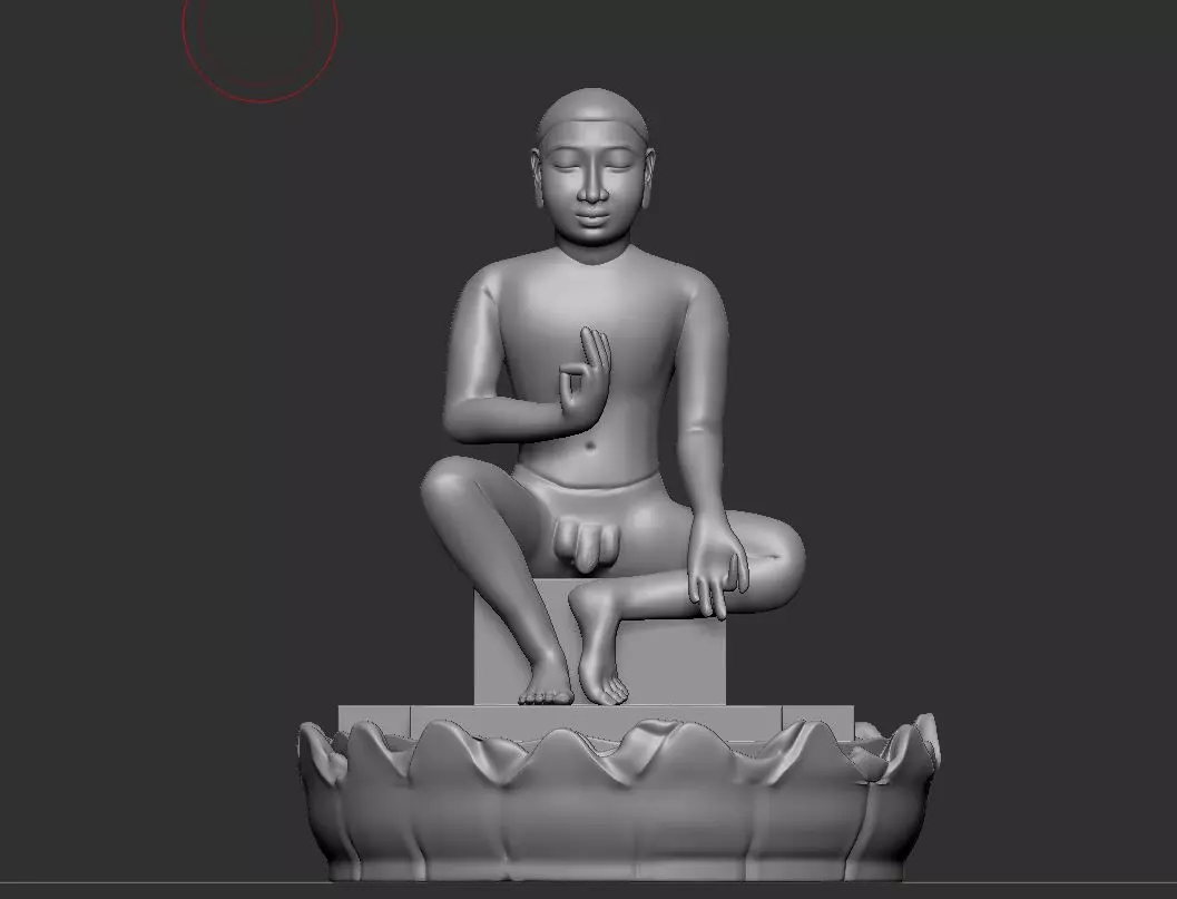Mahavira statue of buddha on lotus 3D print model_0