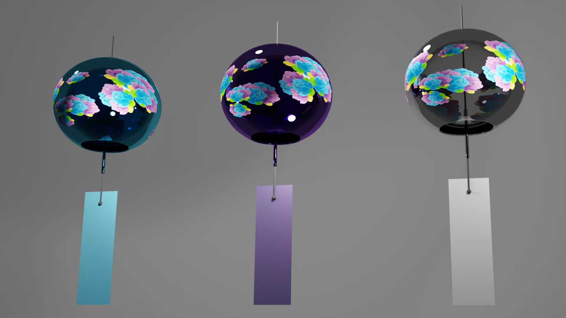 Furin - Wind Chimes Low-poly 3D model_0