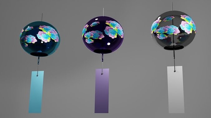 Furin - Wind Chimes Low-poly 3D model