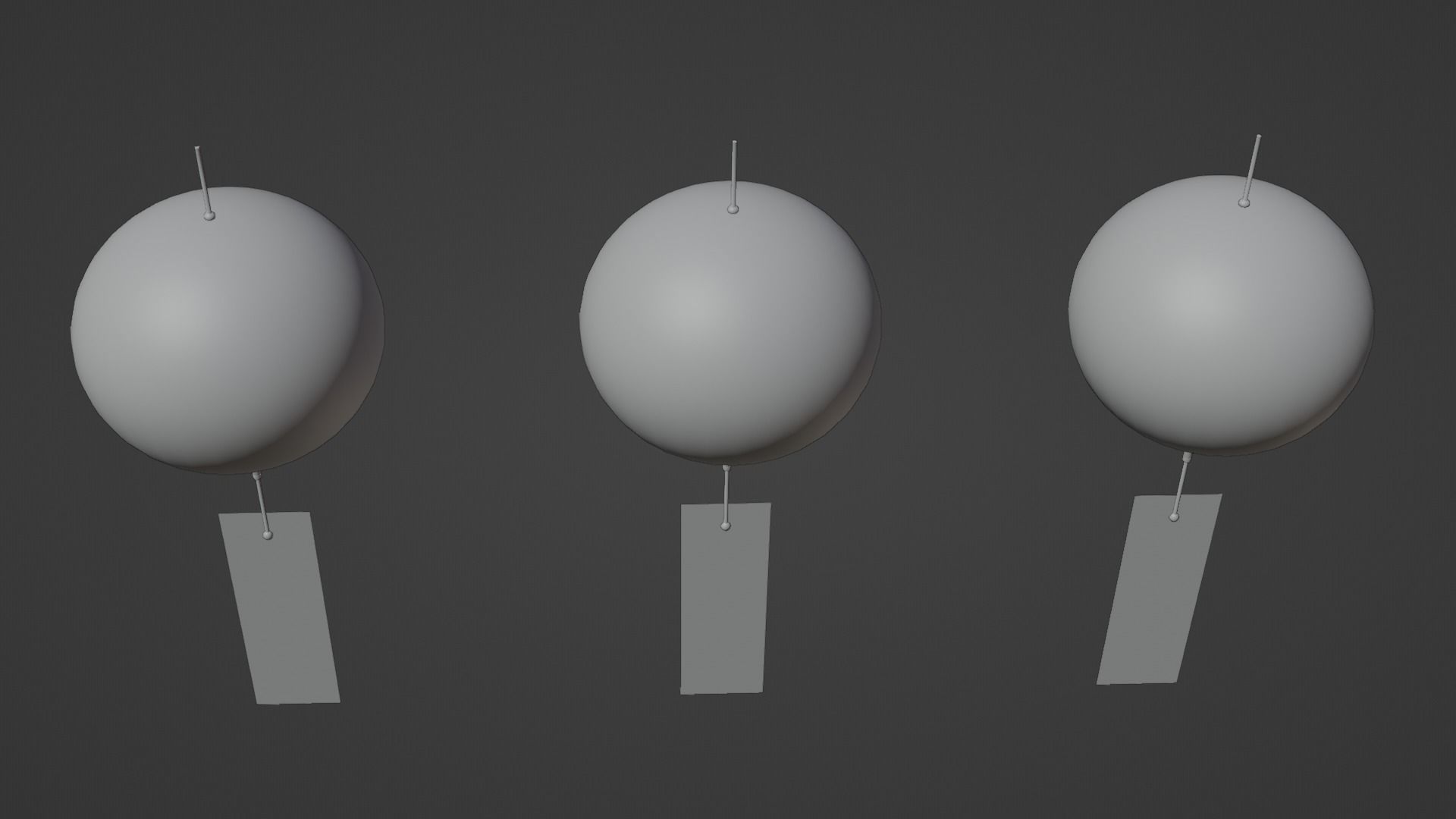 Furin - Wind Chimes Low-poly 3D model_8