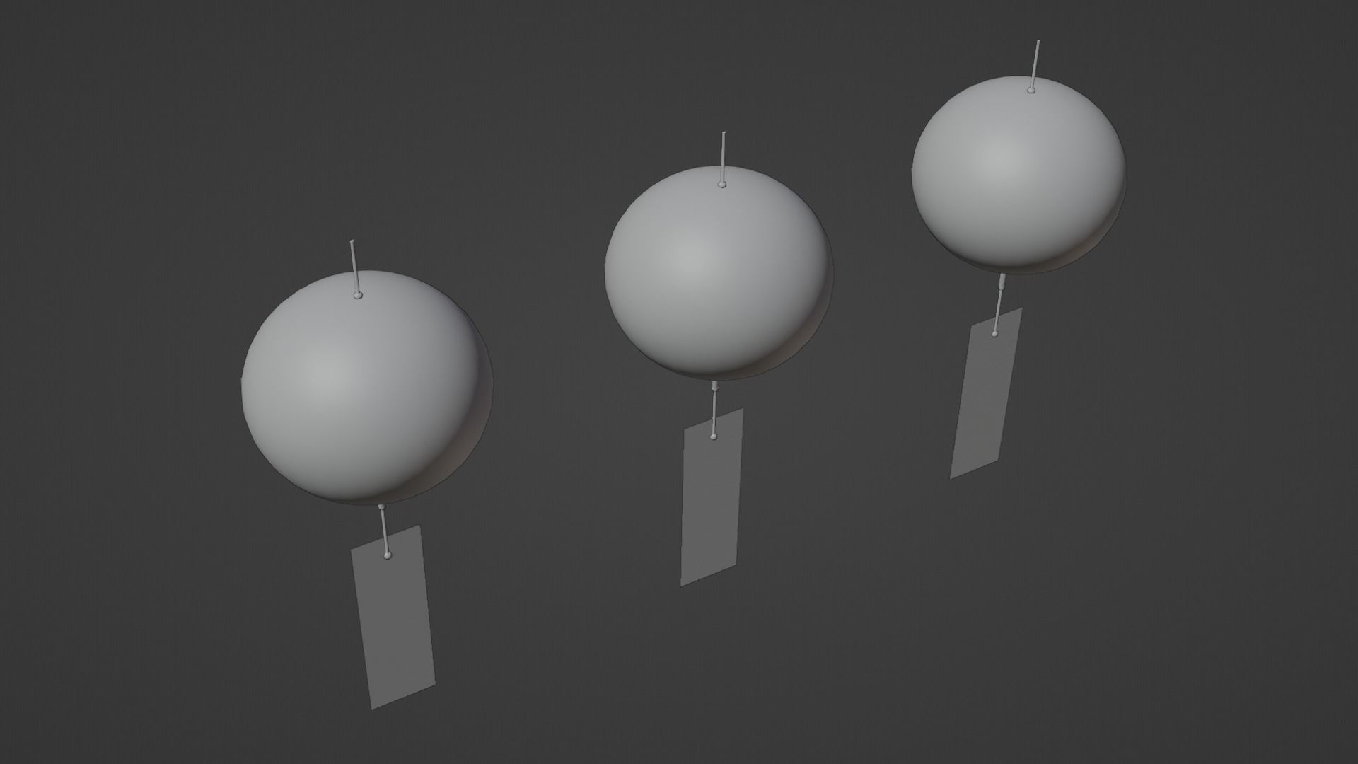 Furin - Wind Chimes Low-poly 3D model_11
