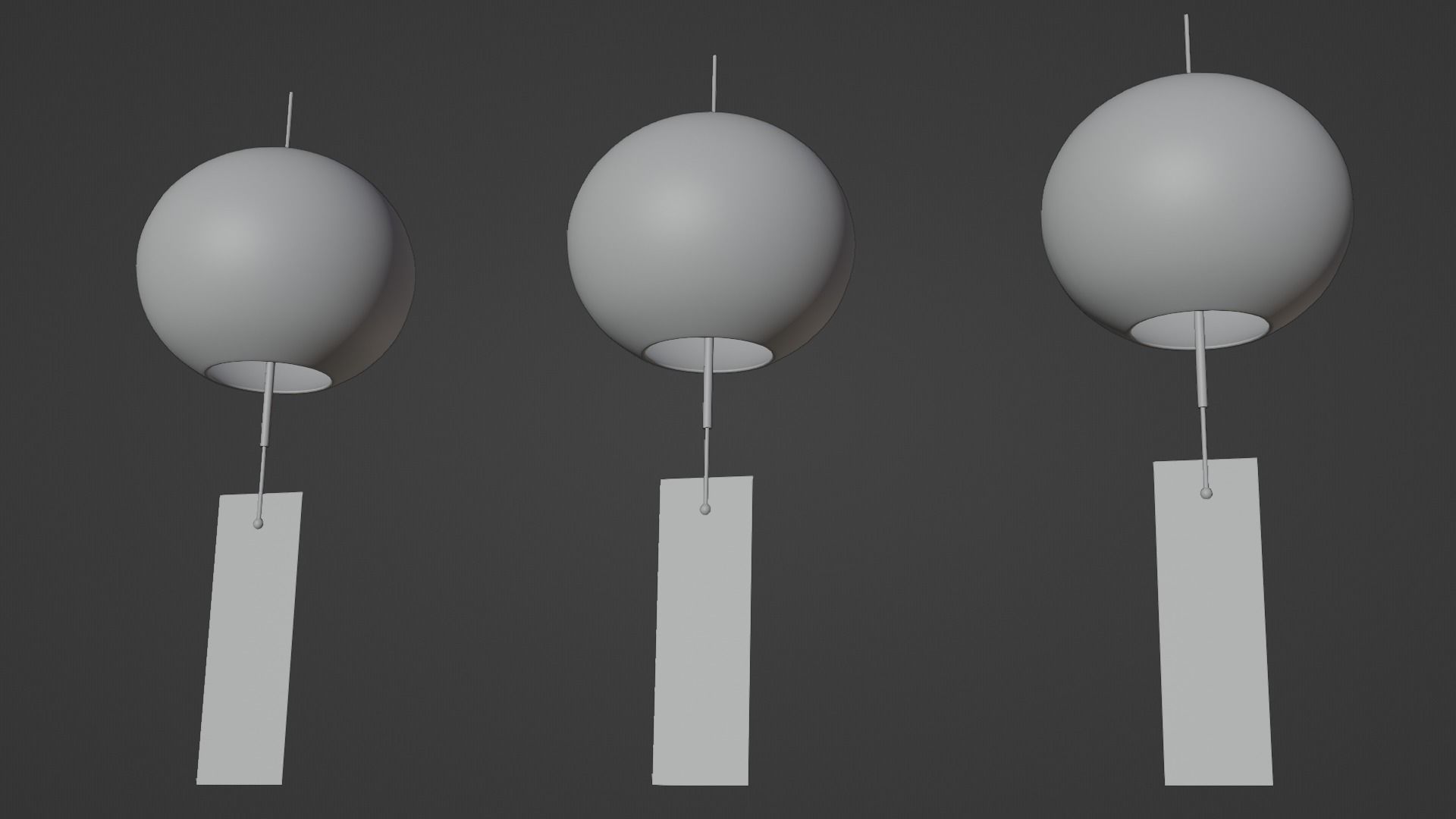 Furin - Wind Chimes Low-poly 3D model_2