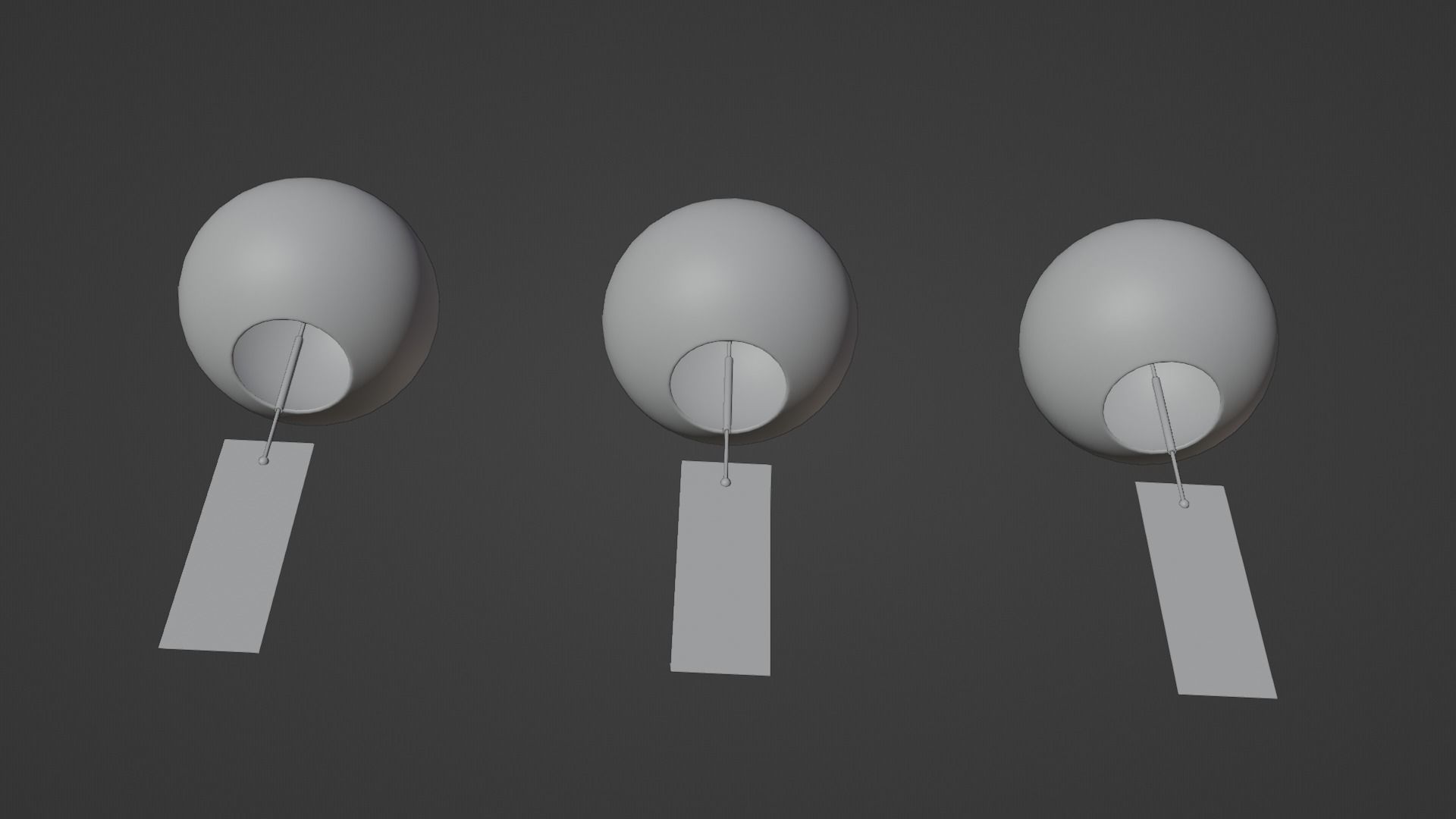 Furin - Wind Chimes Low-poly 3D model_14