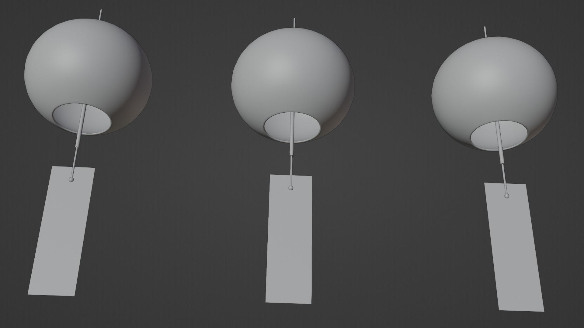 Furin - Wind Chimes Low-poly 3D model_17