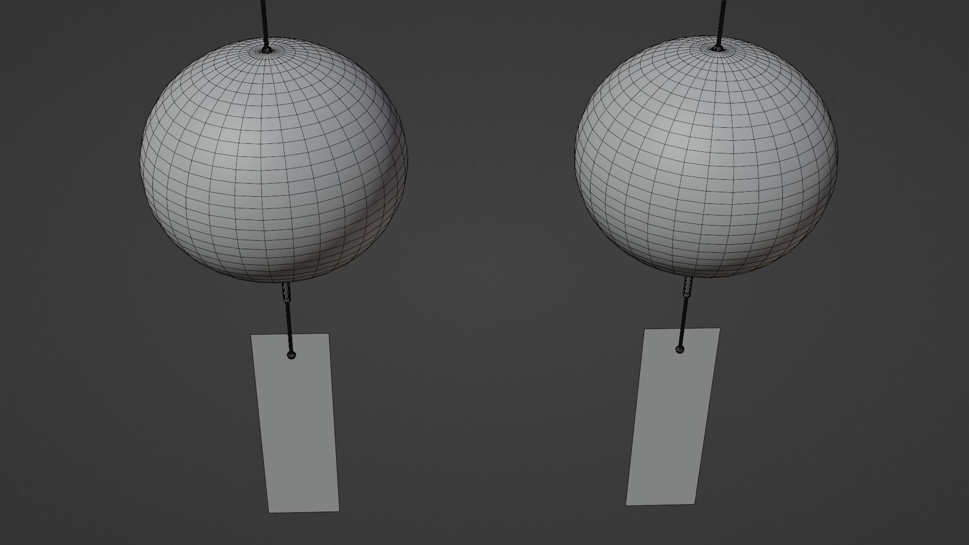 Furin - Wind Chimes Low-poly 3D model_21