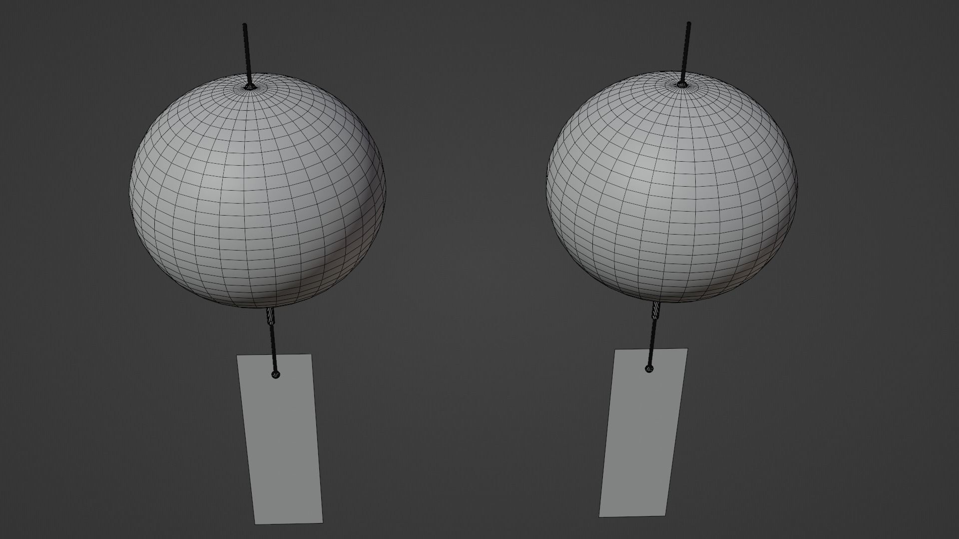 Furin - Wind Chimes Low-poly 3D model_24