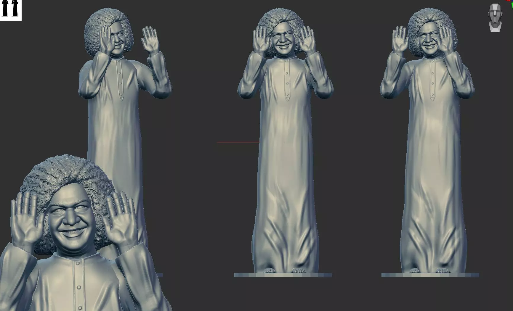 Sathya Sai Baba 3D print model_0