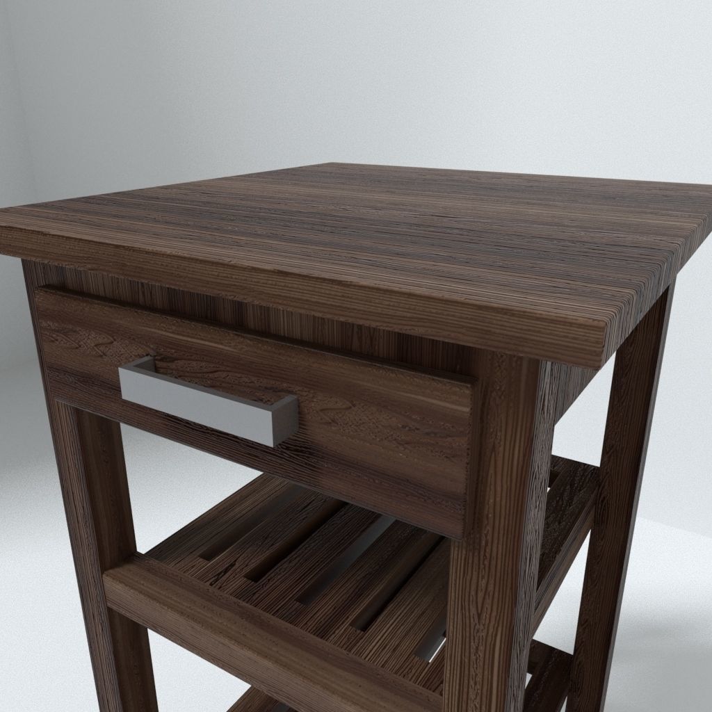 Wine bar cart  Low-poly 3D model_3