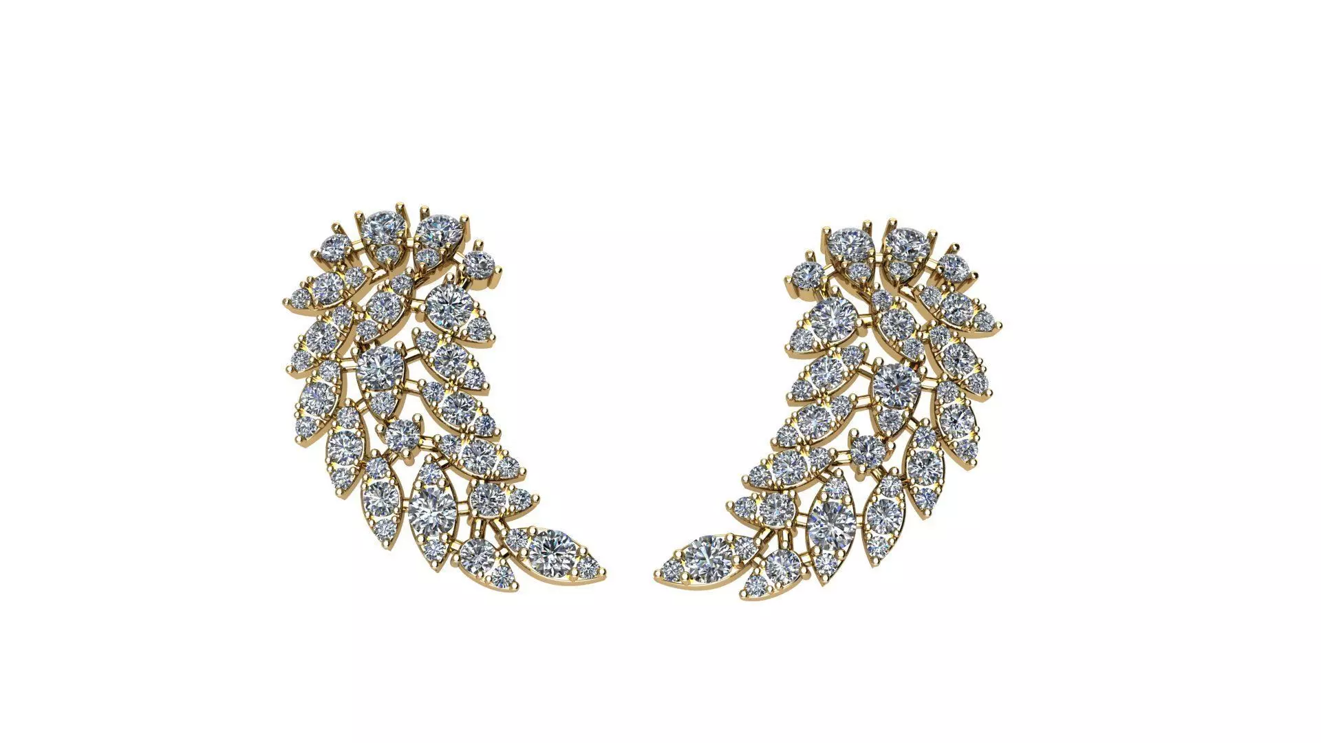 earrings wing 3D print model 3D print model_0