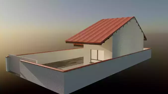 Typical Brazilian lower middle class house 3D model