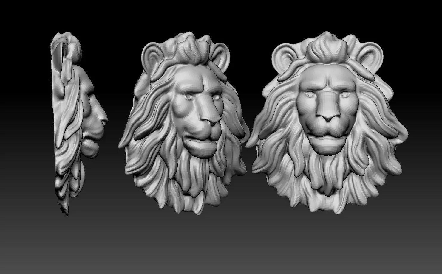 lion base mesh Free low-poly 3D model_0