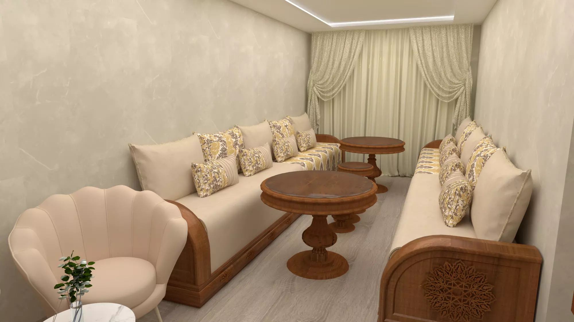 living room morocco sofa anad table 3D print model