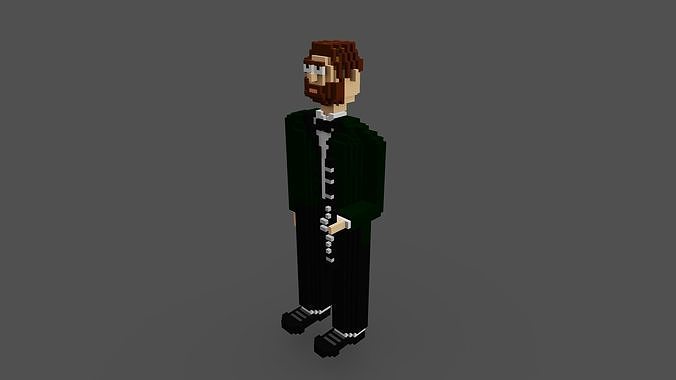 Clarinet man in tuxedo minecraft 3D model