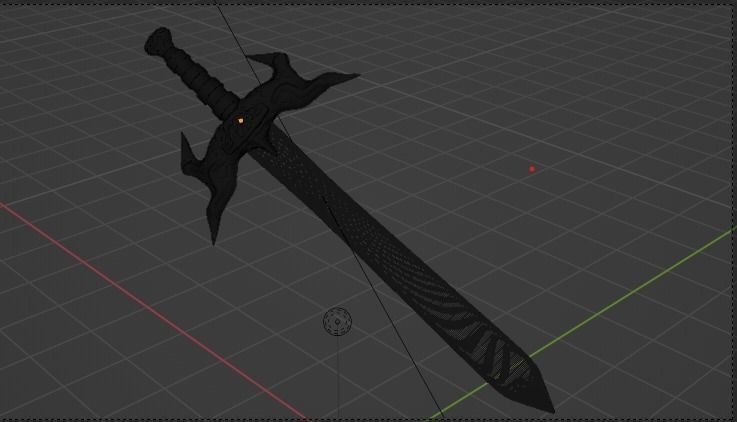 Low poly sword Low-poly 3D model_7