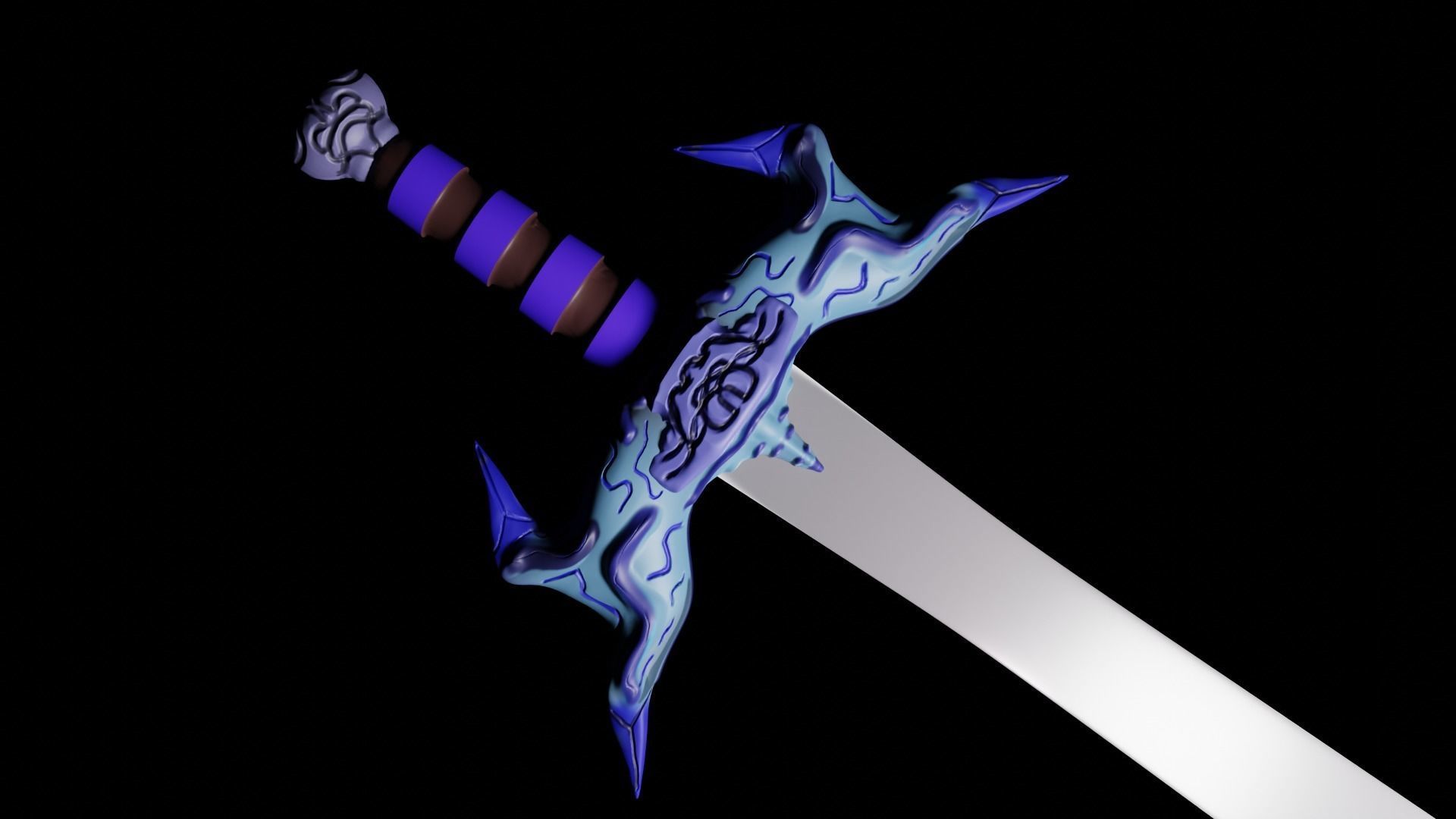 Low poly sword Low-poly 3D model_2