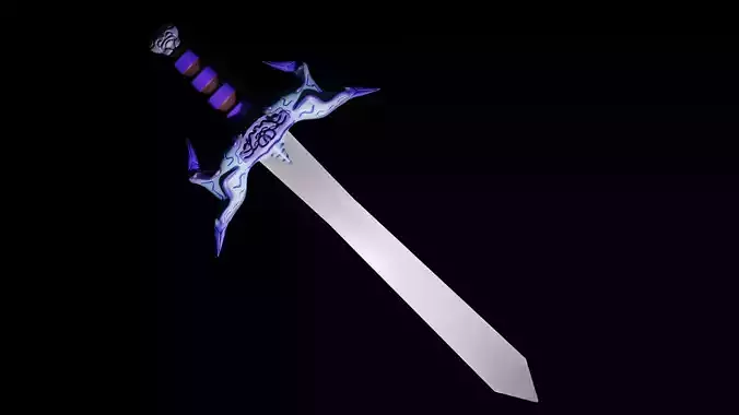 Low poly sword Low-poly 3D model
