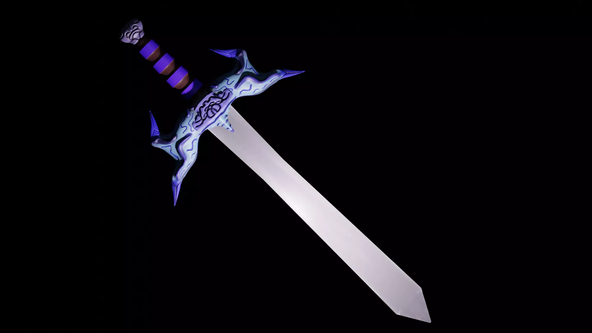 Low poly sword Low-poly 3D model_0