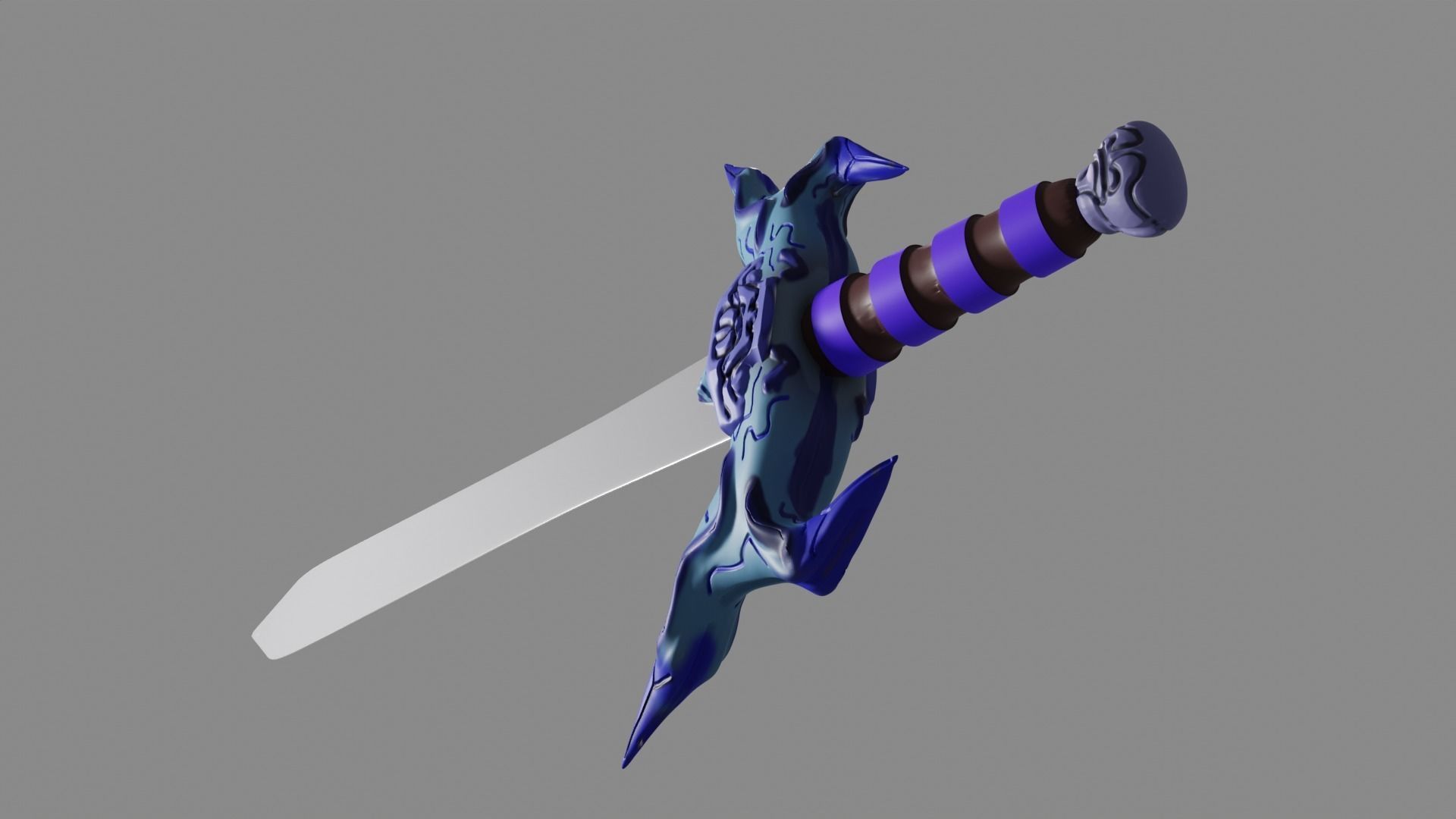 Low poly sword Low-poly 3D model_4