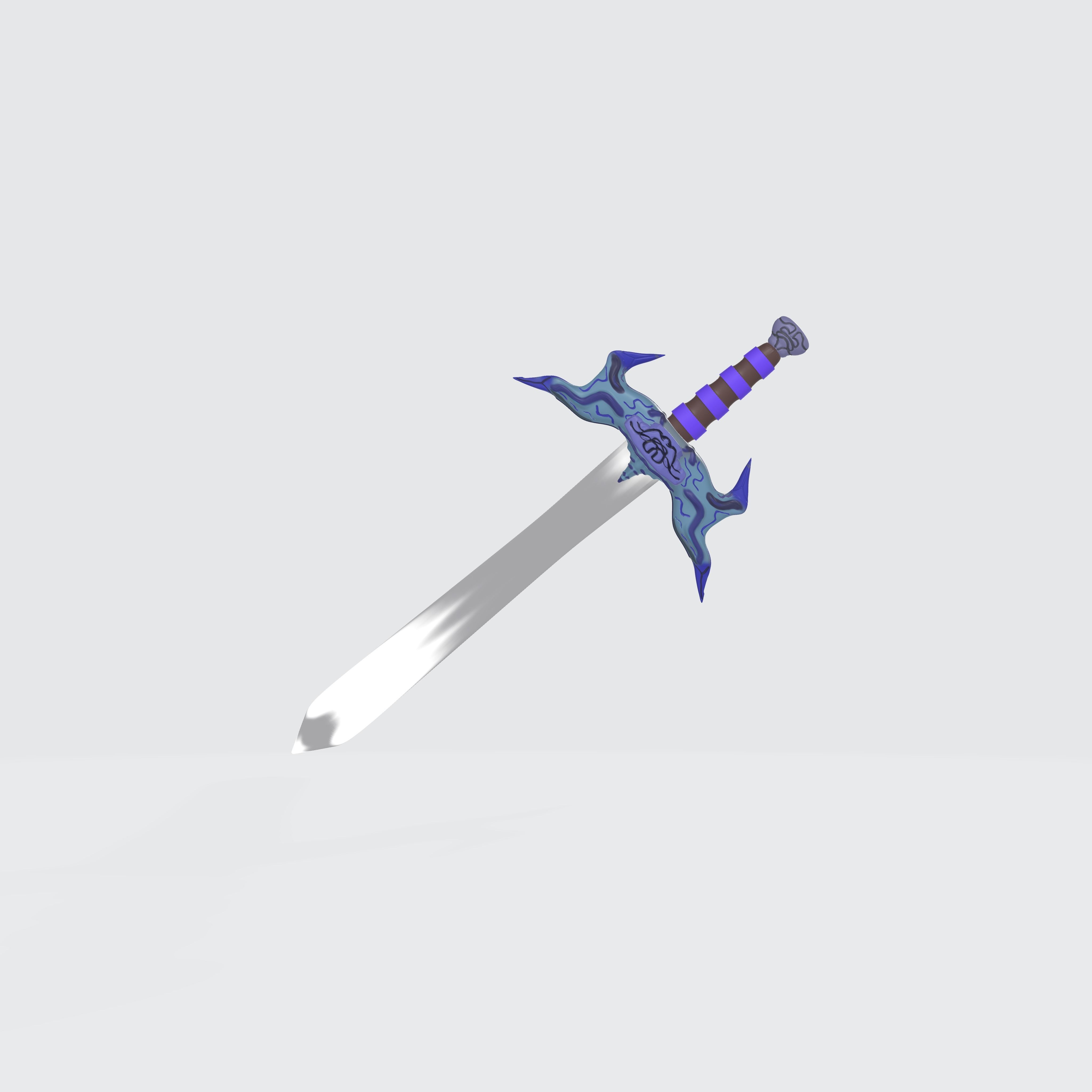 Low poly sword Low-poly 3D model_5