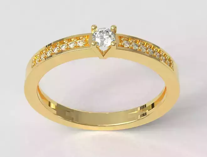 3mm Solitaire Ring 3D print model