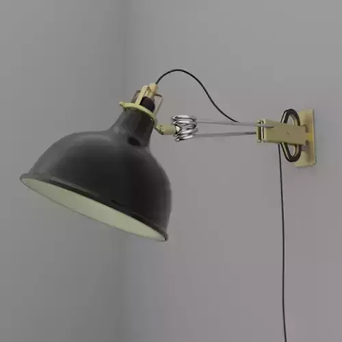 Wall lamp with bulb cord and outlet