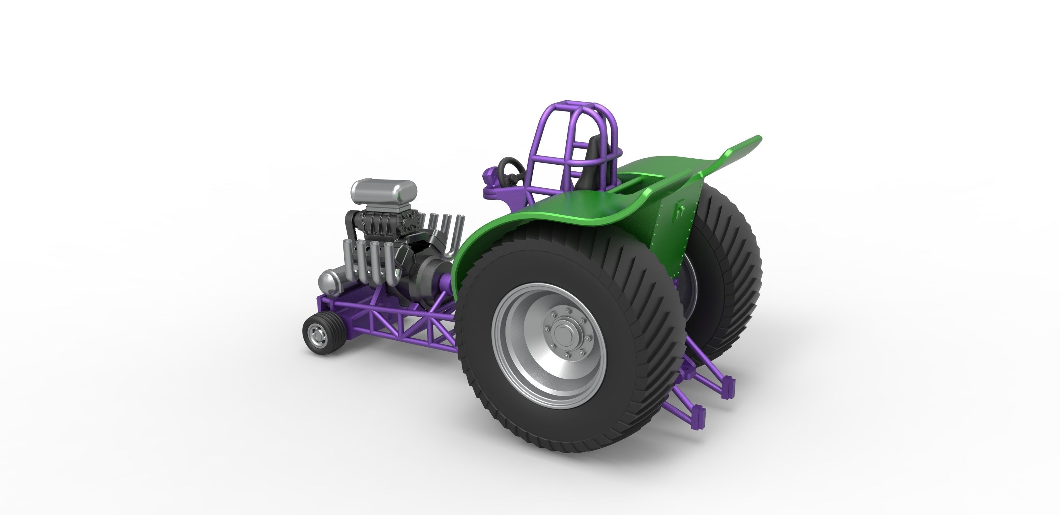 Fun short Super modified Pulling tractor Scale 1 to 25 3D print model_11