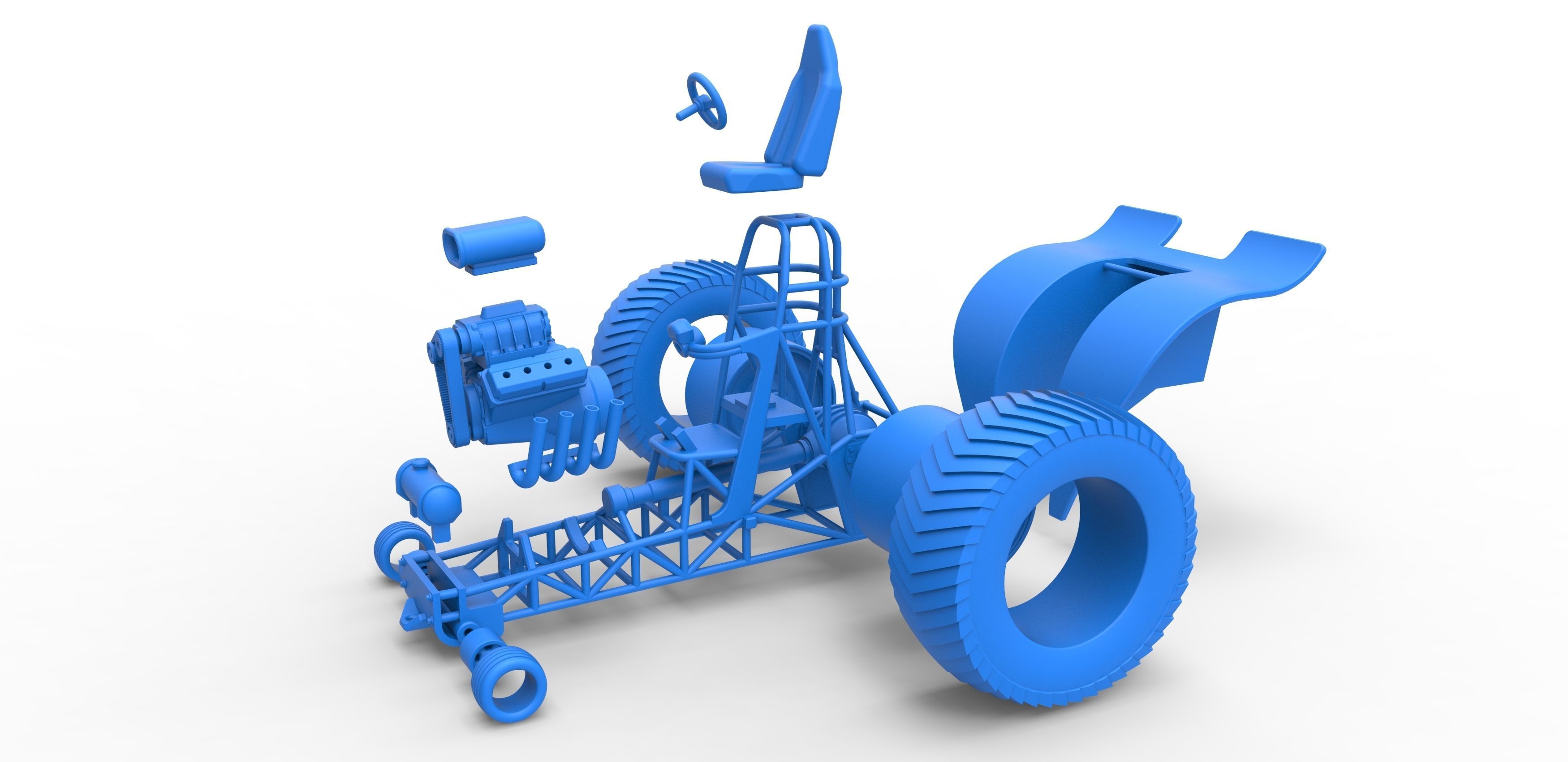 Fun short Super modified Pulling tractor Scale 1 to 25 3D print model_29