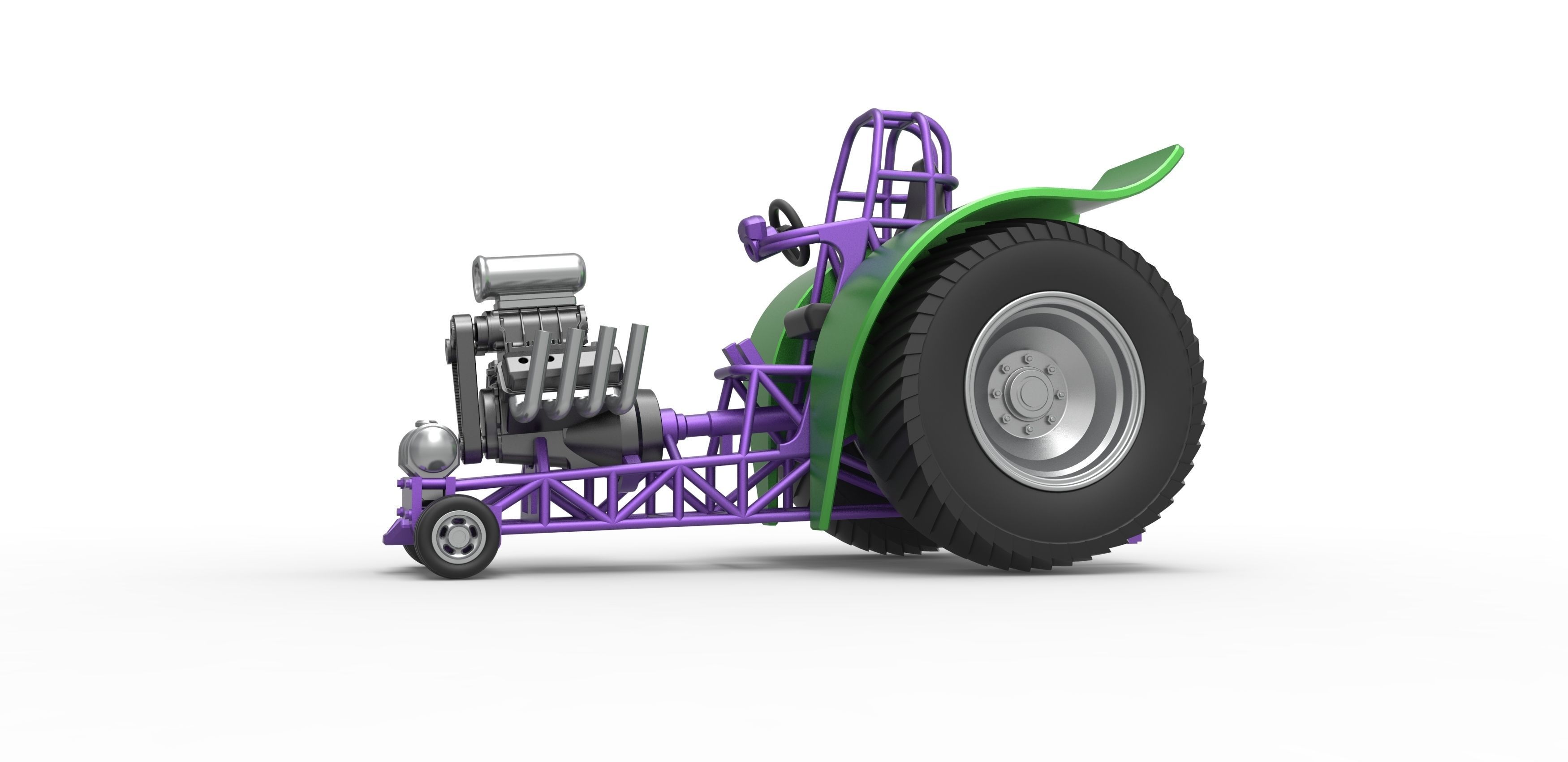 Fun short Super modified Pulling tractor Scale 1 to 25 3D print model_3