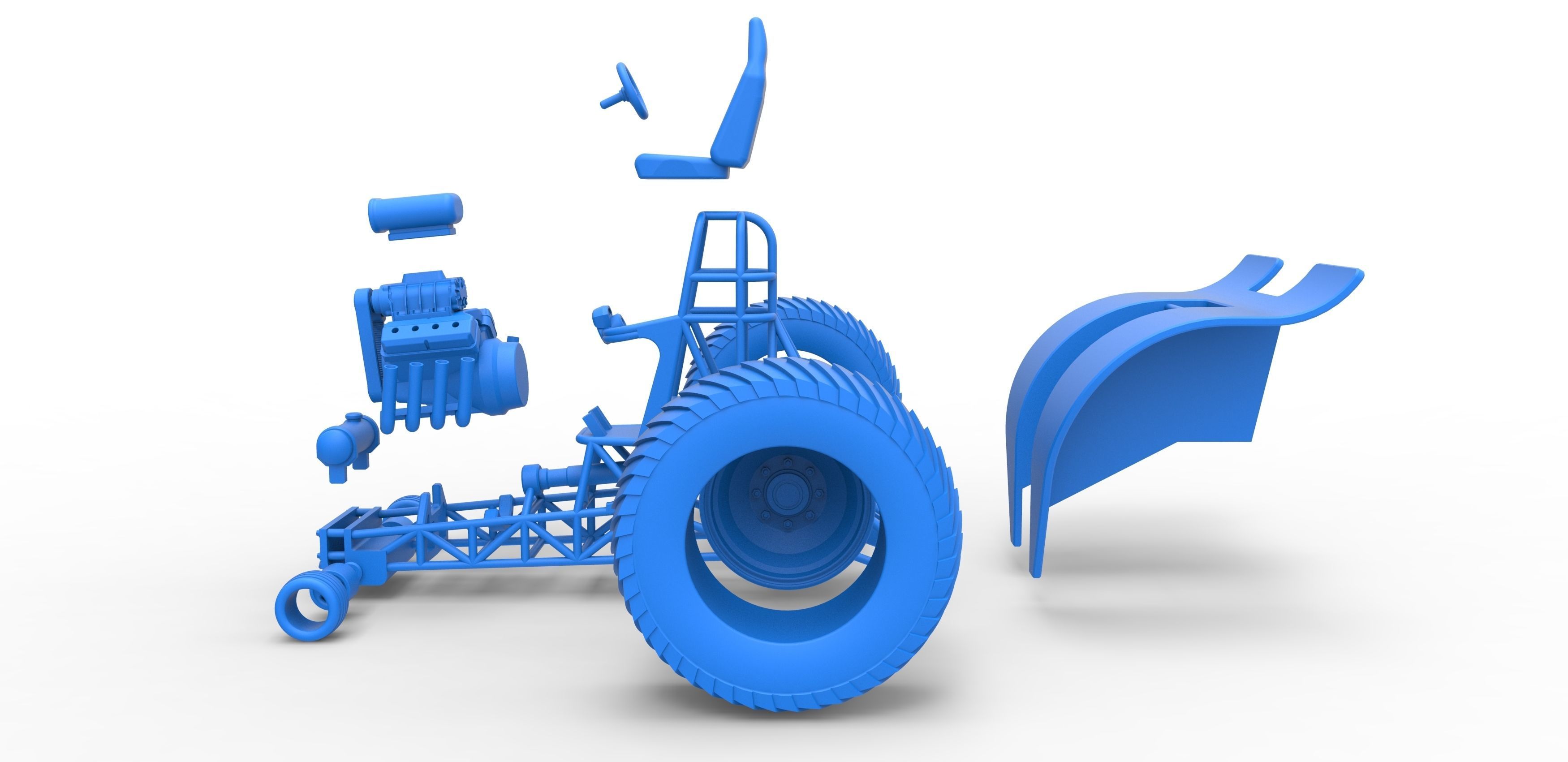 Fun short Super modified Pulling tractor Scale 1 to 25 3D print model_32