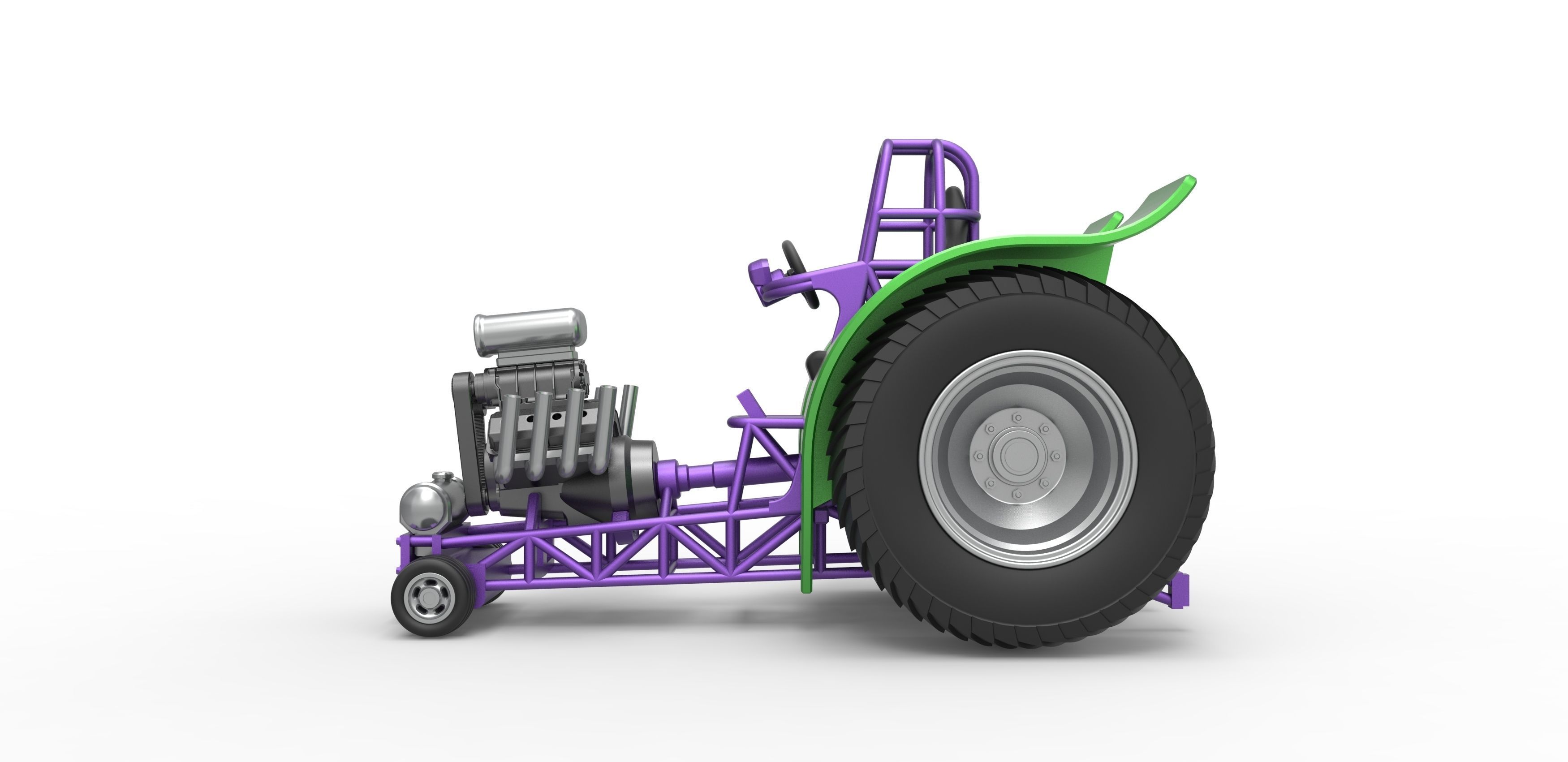 Fun short Super modified Pulling tractor Scale 1 to 25 3D print model_8