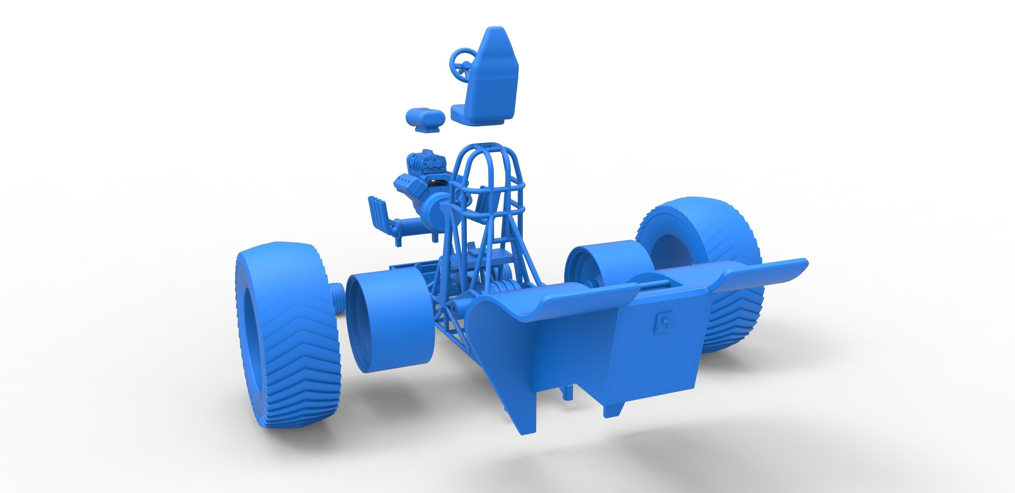 Fun short Super modified Pulling tractor Scale 1 to 25 3D print model_35