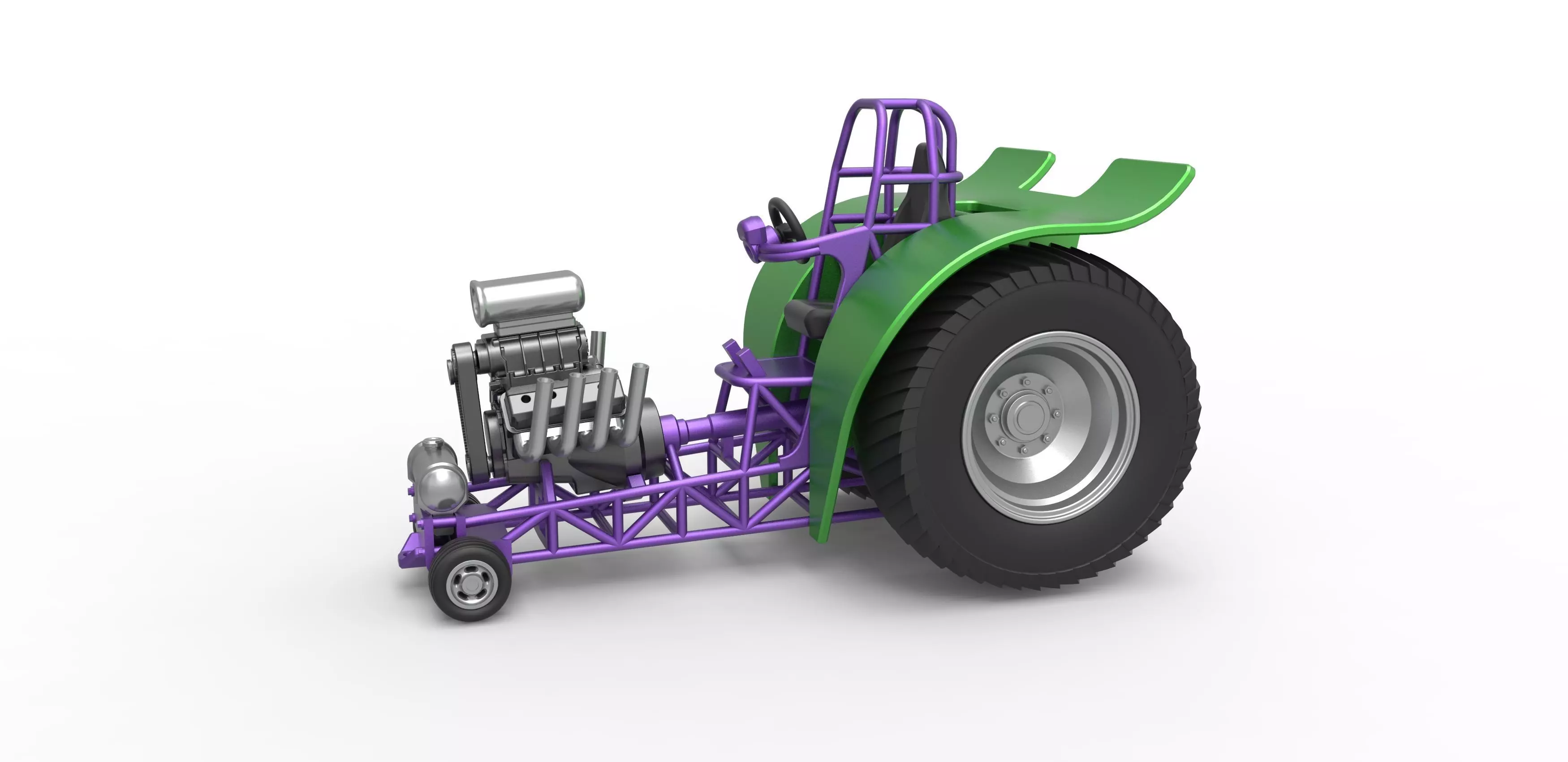 Fun short Super modified Pulling tractor Scale 1 to 25 3D print model_0
