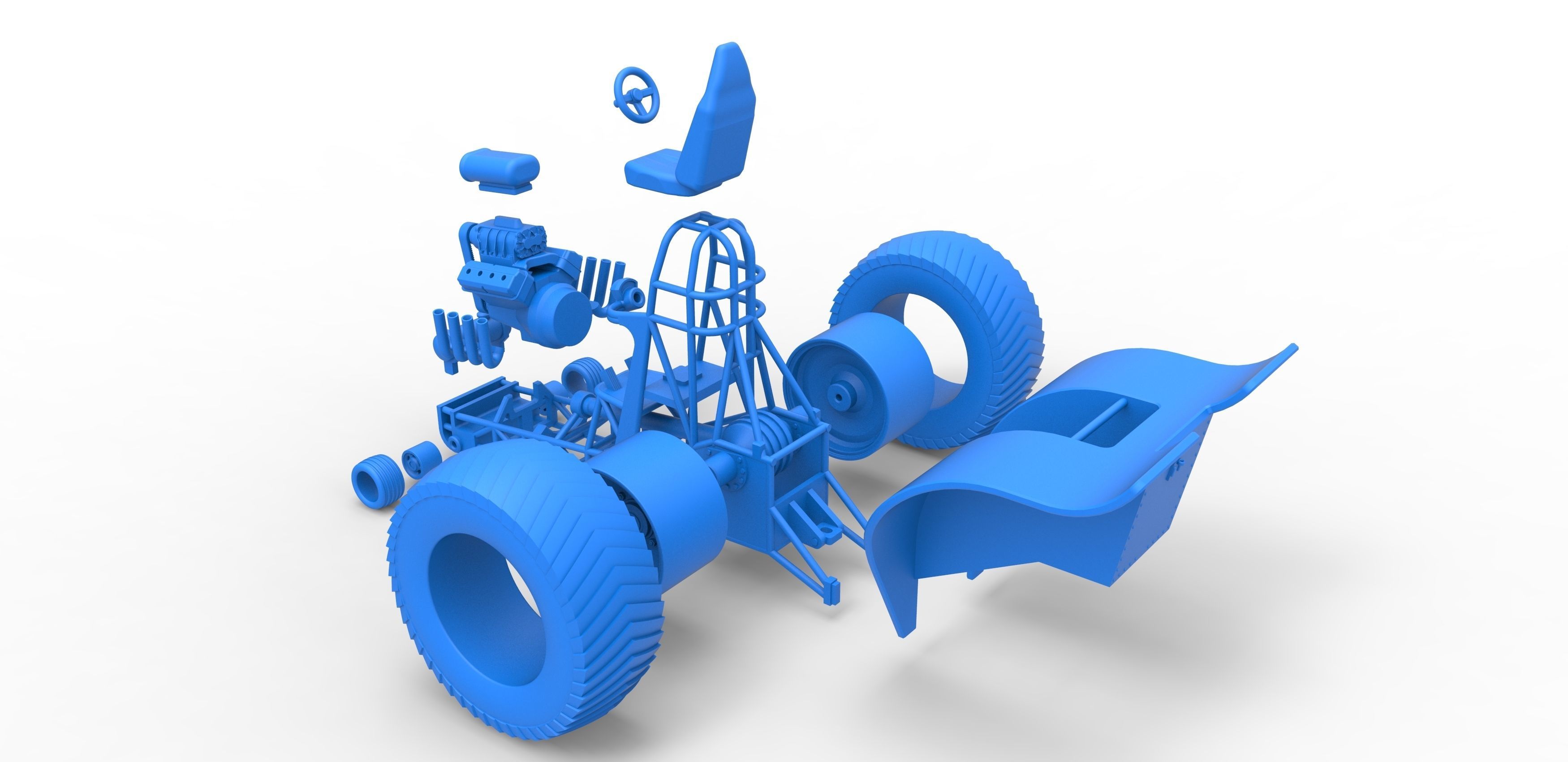 Fun short Super modified Pulling tractor Scale 1 to 25 3D print model_34