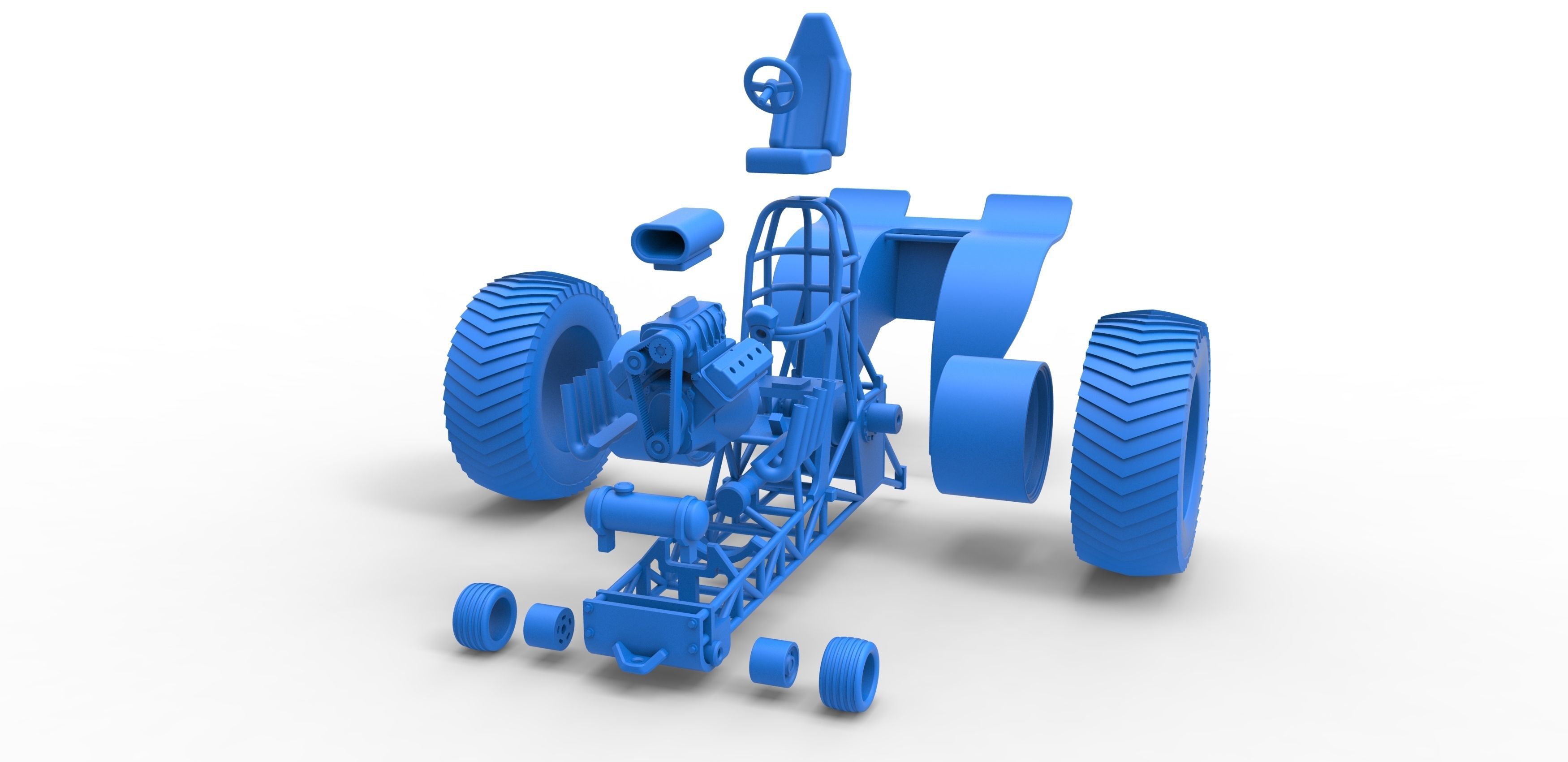 Fun short Super modified Pulling tractor Scale 1 to 25 3D print model_31