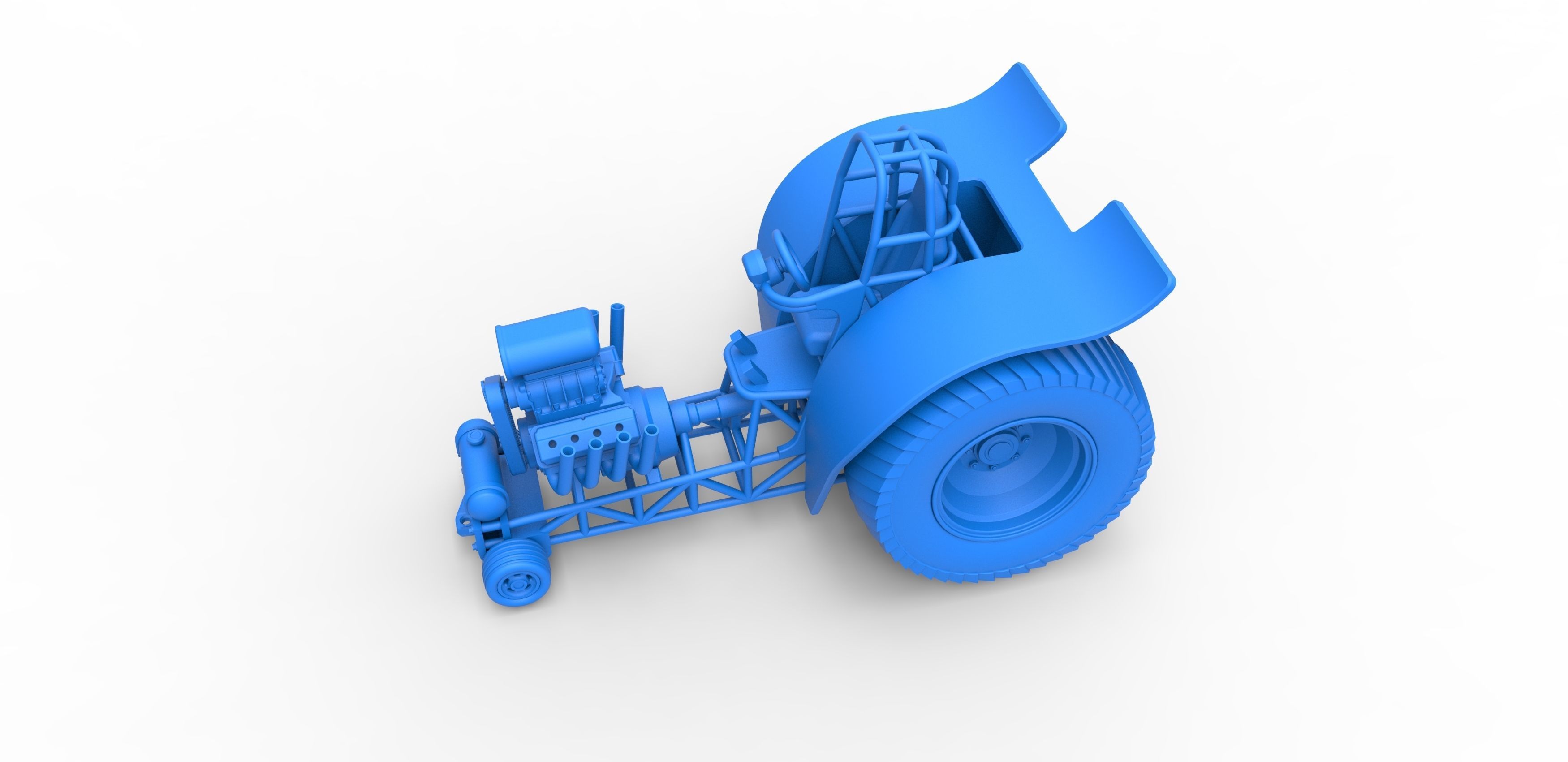 Fun short Super modified Pulling tractor Scale 1 to 25 3D print model_16