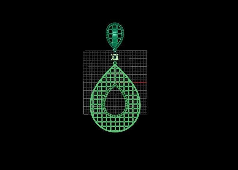 evening drop pendant with square stones 420 3D print model 3D print model_27