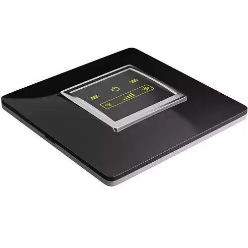 Elegant Touch Switch with Curved glass and Chrome Frame 3D model