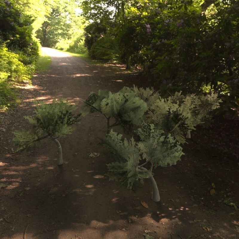 Trees low poly game ready four in middle of desert Low-poly 3D model_11