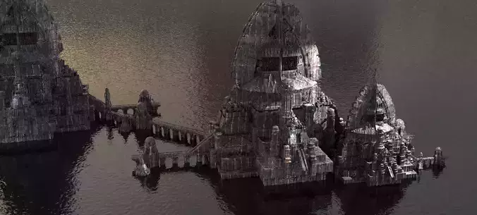 Hyborian Wizard City Extended civilization Kit bash  3D model