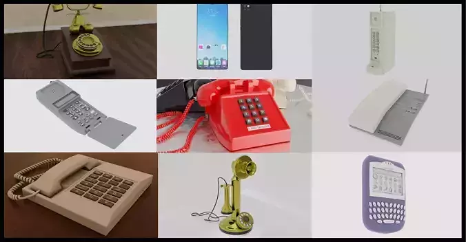 Iconic Telephones Collection 9-Models 3D model