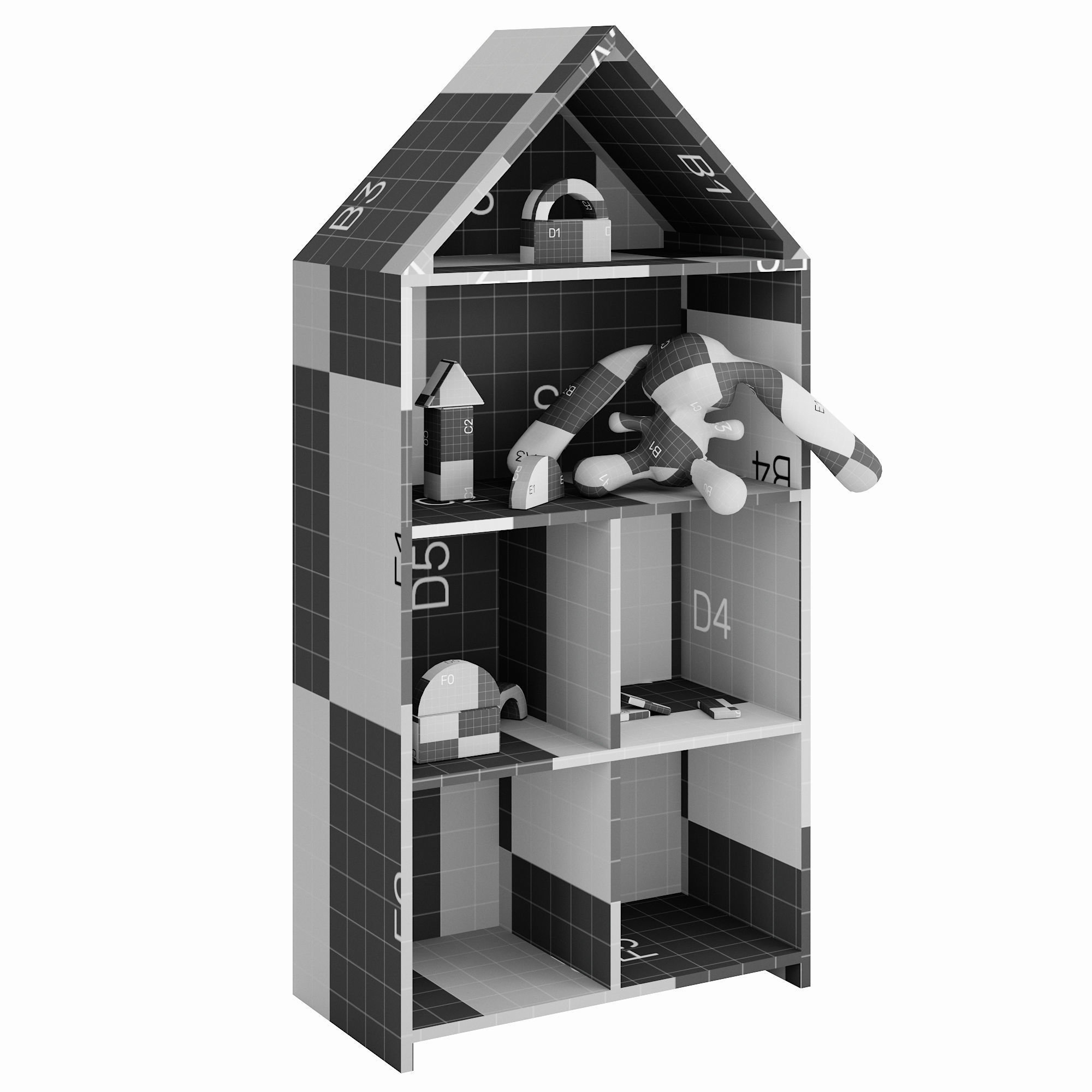 Little house Low-poly 3D model_2