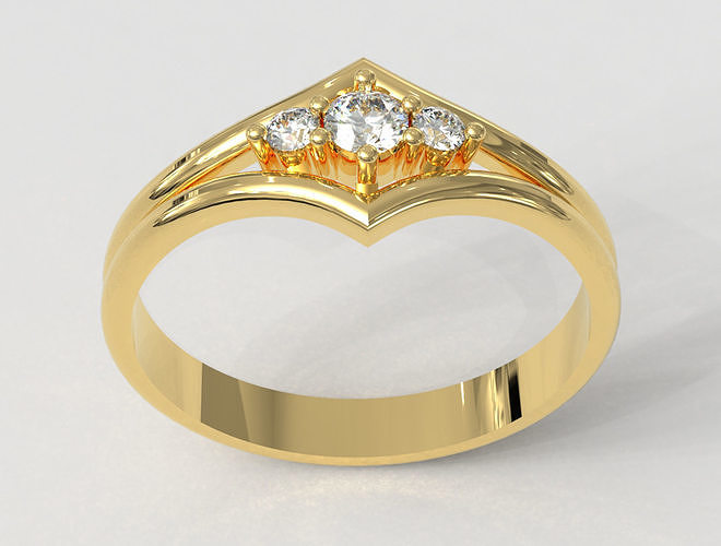 3 Stones Ring 3D print model