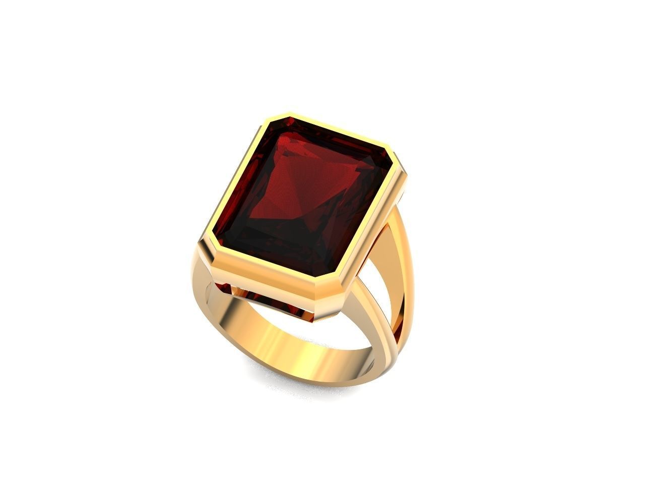 Trendy set earrings and ring  with big rectangular stone 414 3D Model Collection_75