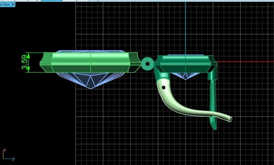 Trendy set earrings and ring  with big rectangular stone 414 3D Model Collection_70