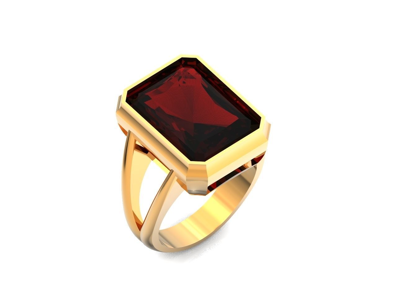 Trendy set earrings and ring  with big rectangular stone 414 3D Model Collection_81