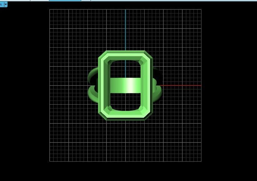 Trendy set earrings and ring  with big rectangular stone 414 3D Model Collection_12