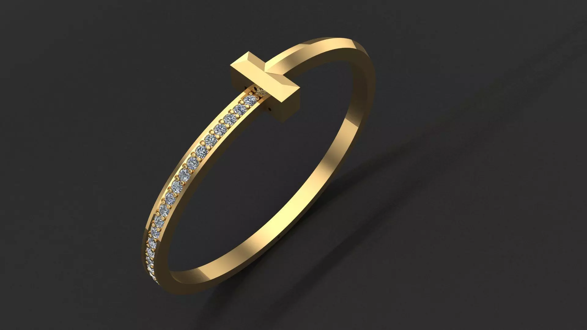 Bracelet Tiffany with diamonds 3D print model_0