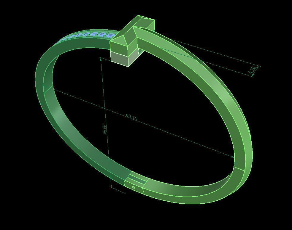 Bracelet Tiffany with diamonds 3D print model_2